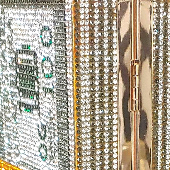 Bling Rhinestone Money Clutch/Purse (w/ Detachable Chain Strap) - Picture 6 of 14